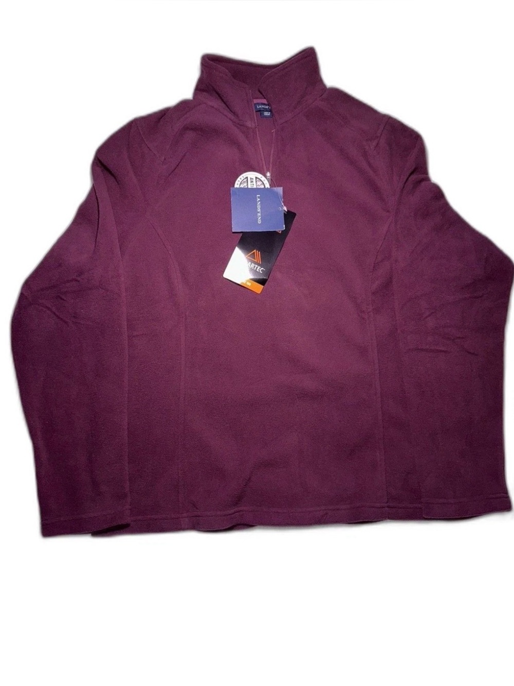 NWT Lands’ End Womens Fleece Polartec Aircore 100 1/4 Zip Jacket Top L dark wine